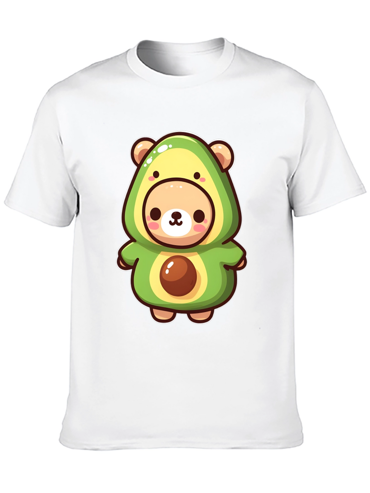 Cute Avocado Bear Black T-Shirt