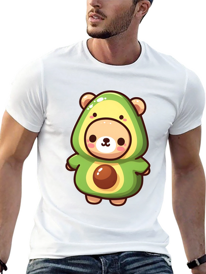 Cute Avocado Bear Black T-Shirt