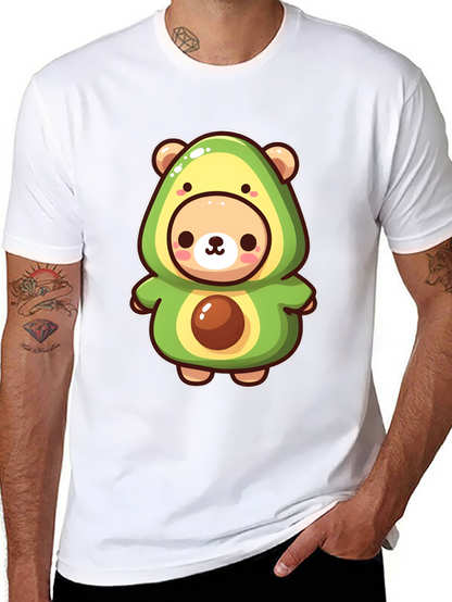 Cute Avocado Bear Black T-Shirt