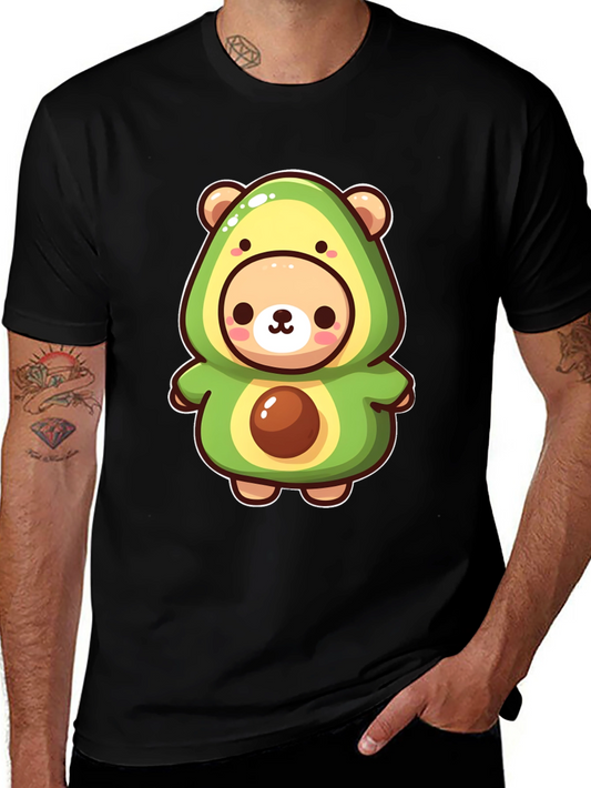 Cute Avocado Bear Black T-Shirt