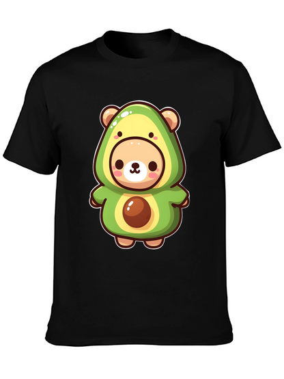 Cute Avocado Bear Black T-Shirt