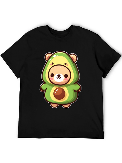 Cute Avocado Bear Black T-Shirt