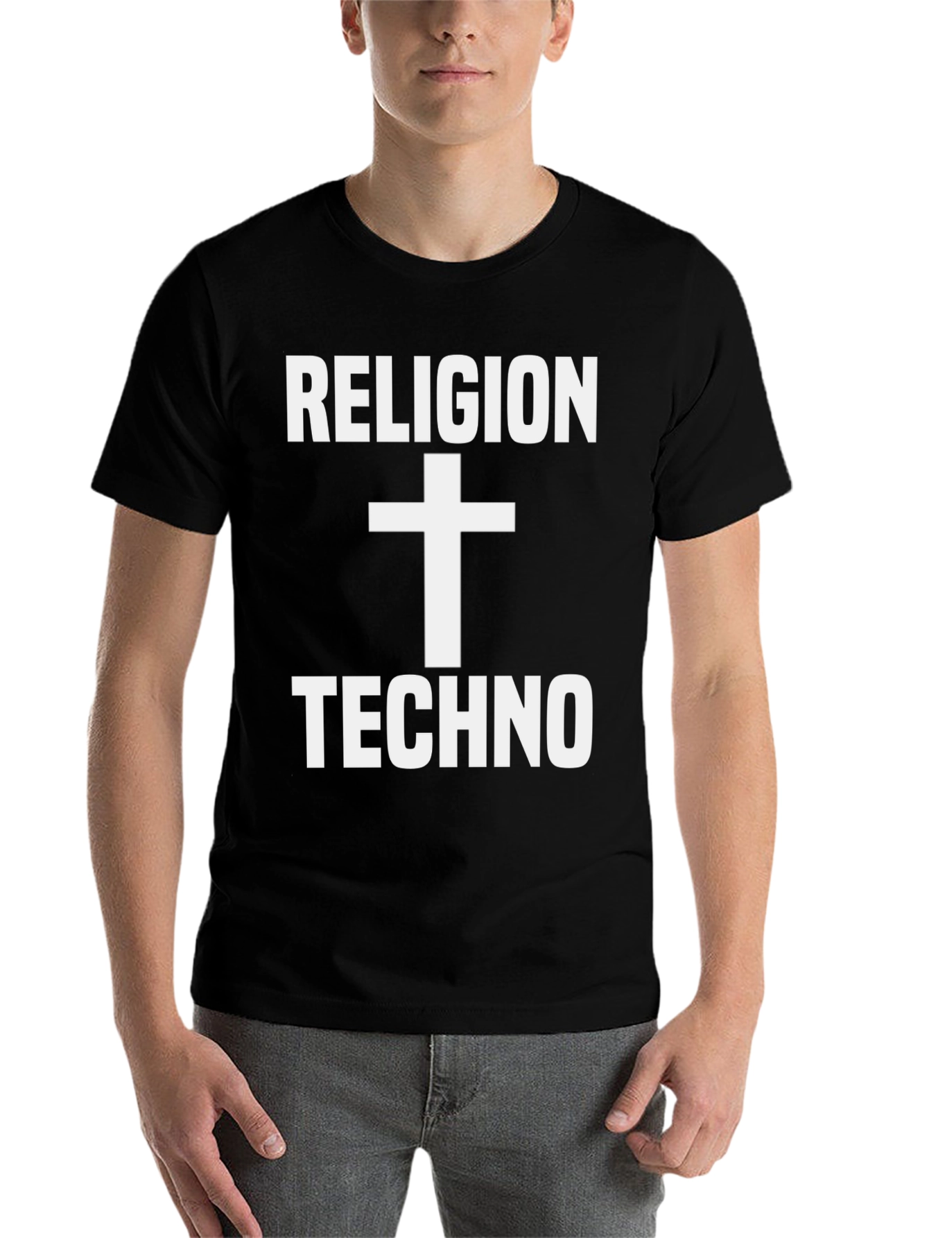 Religion Techno T-Shirt - Black Graphic Tee