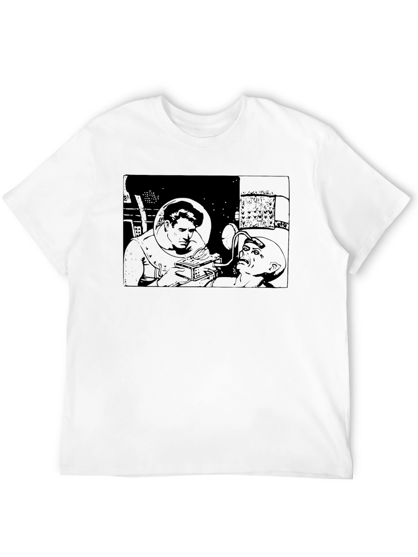 Retro Sci-Fi Graphic Tee - Black