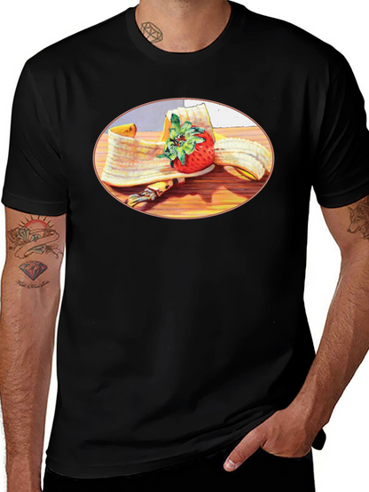 Banana & Strawberry T-Shirt - Fruit Graphic Tee