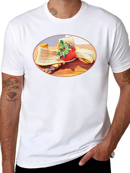 Banana & Strawberry T-Shirt - Fruit Graphic Tee