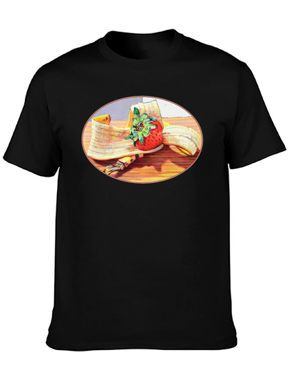Banana & Strawberry T-Shirt - Fruit Graphic Tee