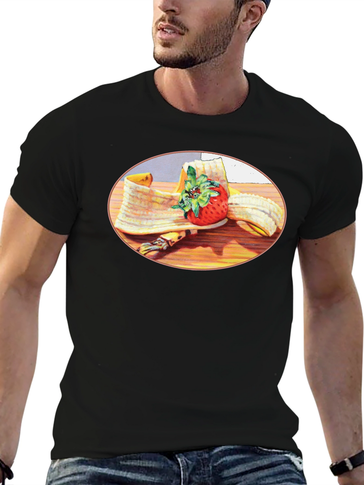 Banana & Strawberry T-Shirt - Fruit Graphic Tee