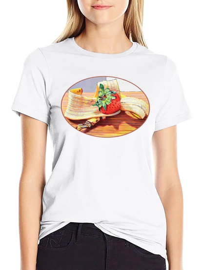 Banana & Strawberry T-Shirt - Fruit Graphic Tee