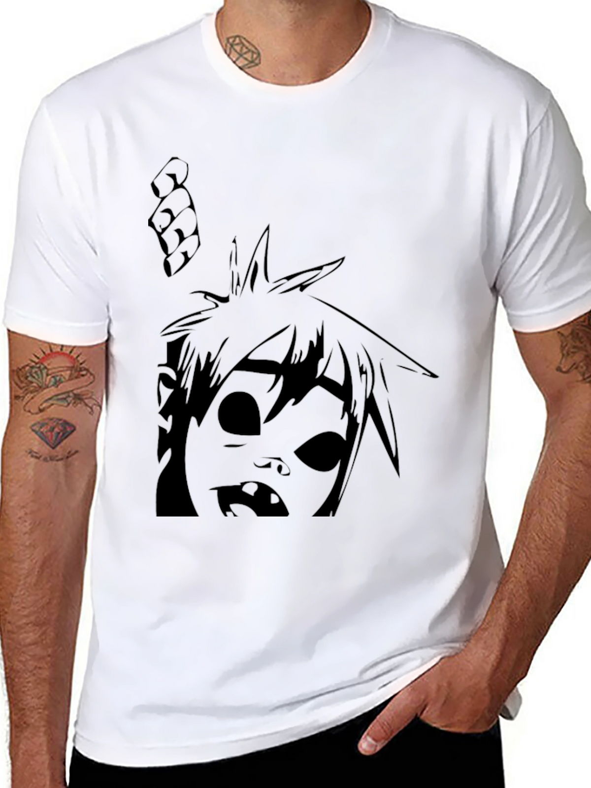 Graphic T-Shirt: Animated Character Design - Black