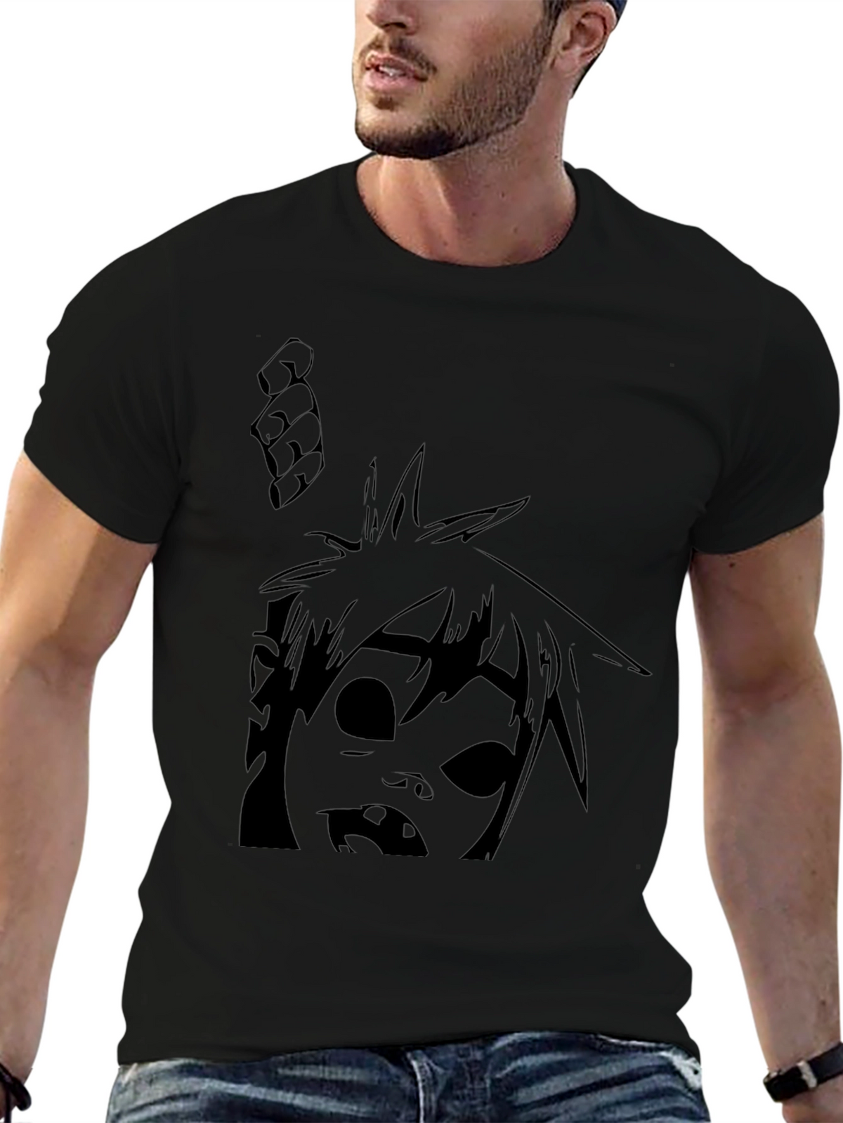 Graphic T-Shirt: Animated Character Design - Black