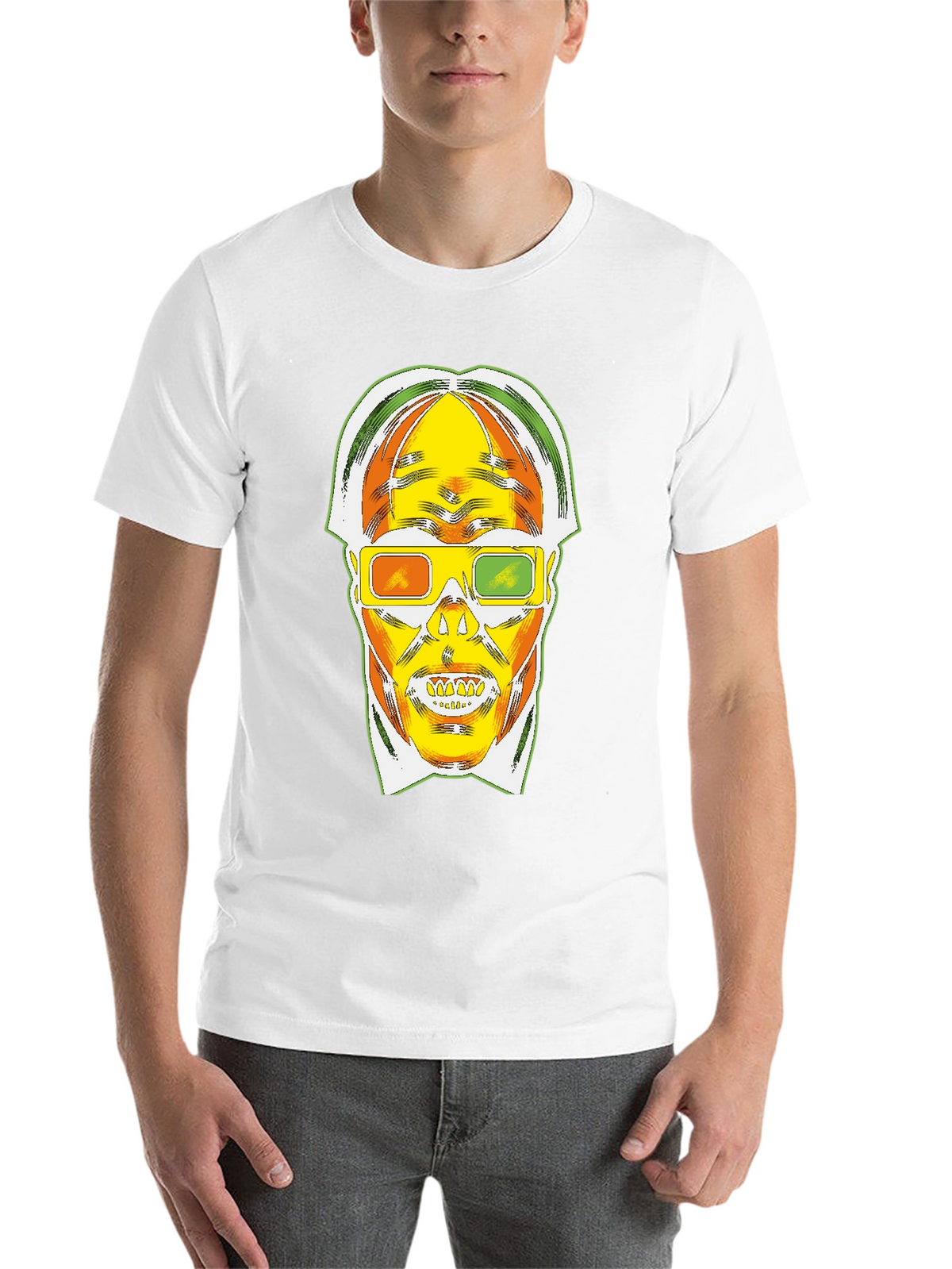 Retro 3D Skull Graphic T-Shirt - Bold Style