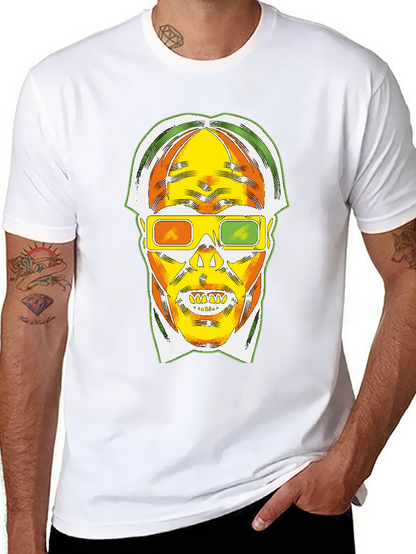 Retro 3D Skull Graphic T-Shirt - Bold Style