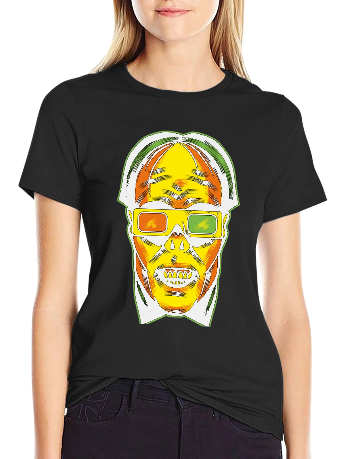 Retro 3D Skull Graphic T-Shirt - Bold Style