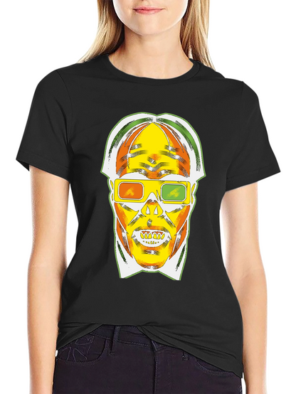 Retro 3D Skull Graphic T-Shirt - Bold Style