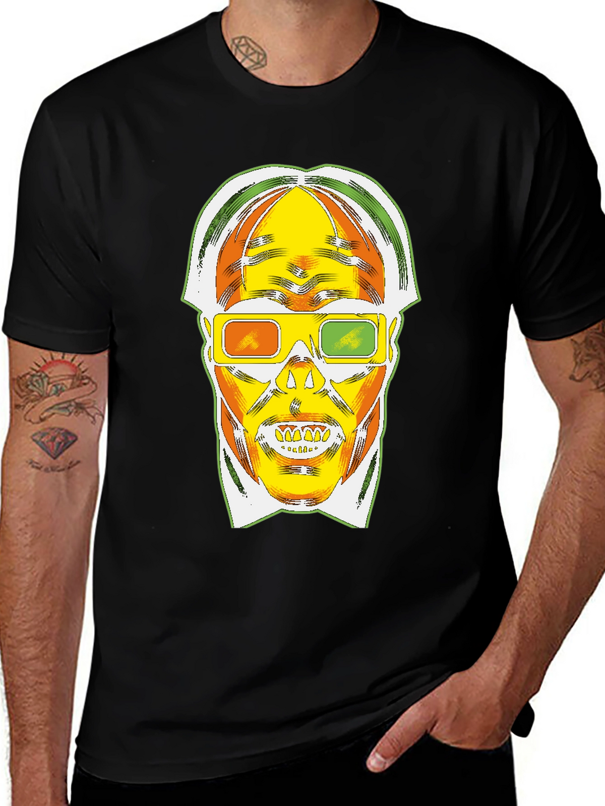 Retro 3D Skull Graphic T-Shirt - Bold Style