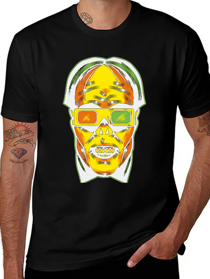 Retro 3D Skull Graphic T-Shirt - Bold Style