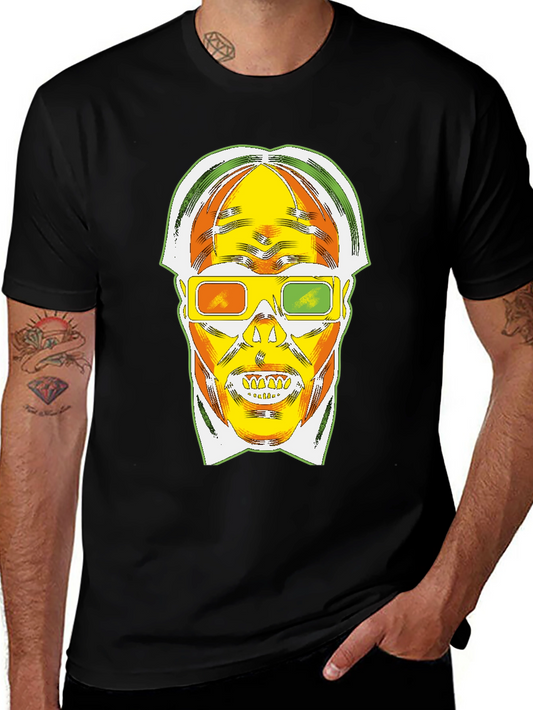 Retro 3D Skull Graphic T-Shirt - Bold Style