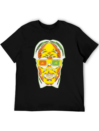 Retro 3D Skull Graphic T-Shirt - Bold Style