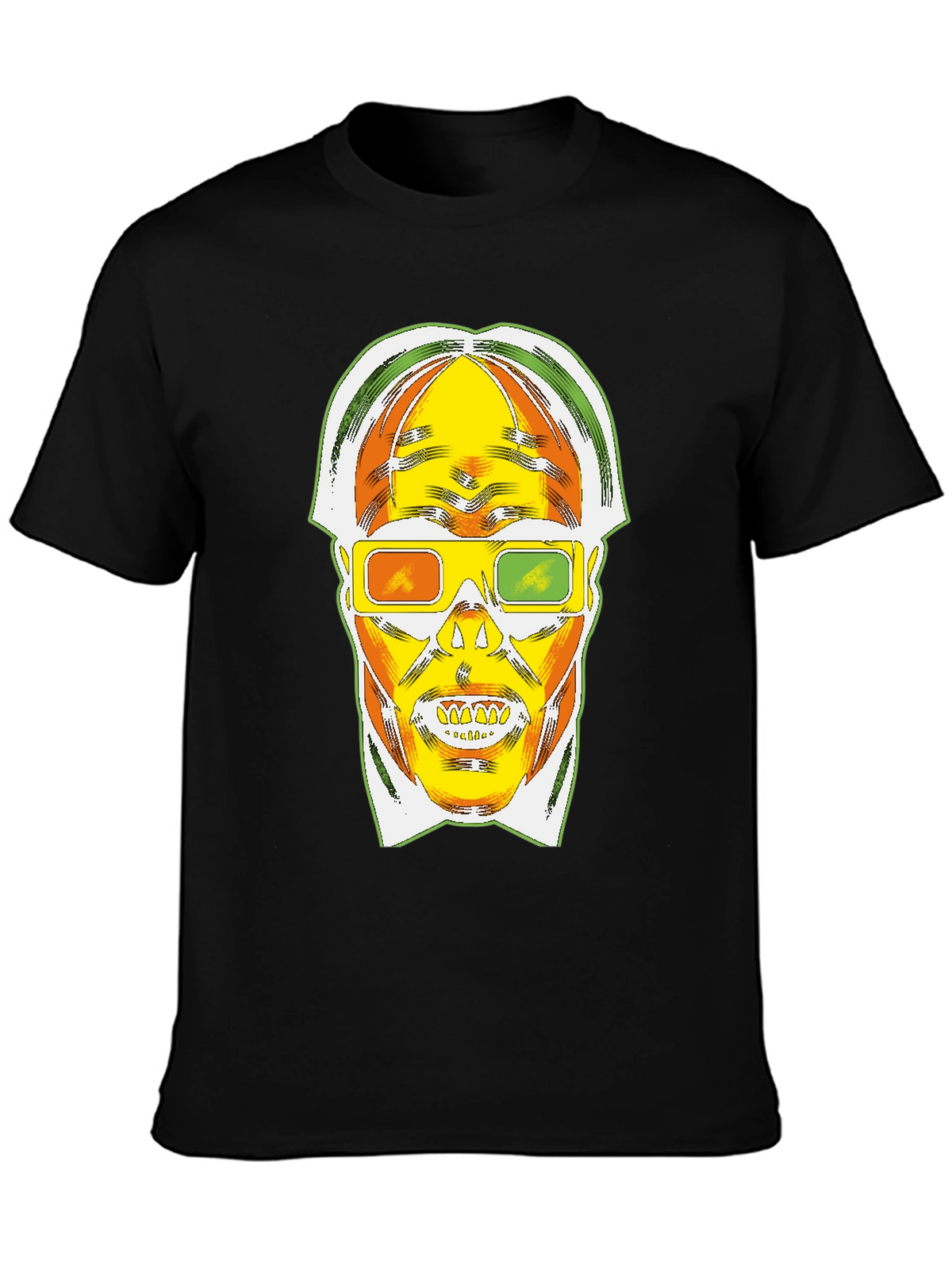 Retro 3D Skull Graphic T-Shirt - Bold Style