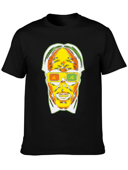 Retro 3D Skull Graphic T-Shirt - Bold Style