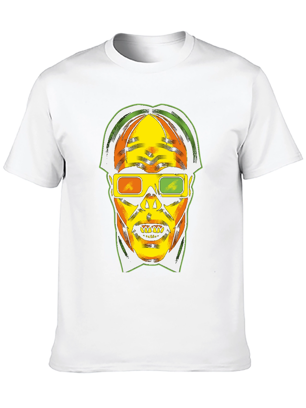Retro 3D Skull Graphic T-Shirt - Bold Style