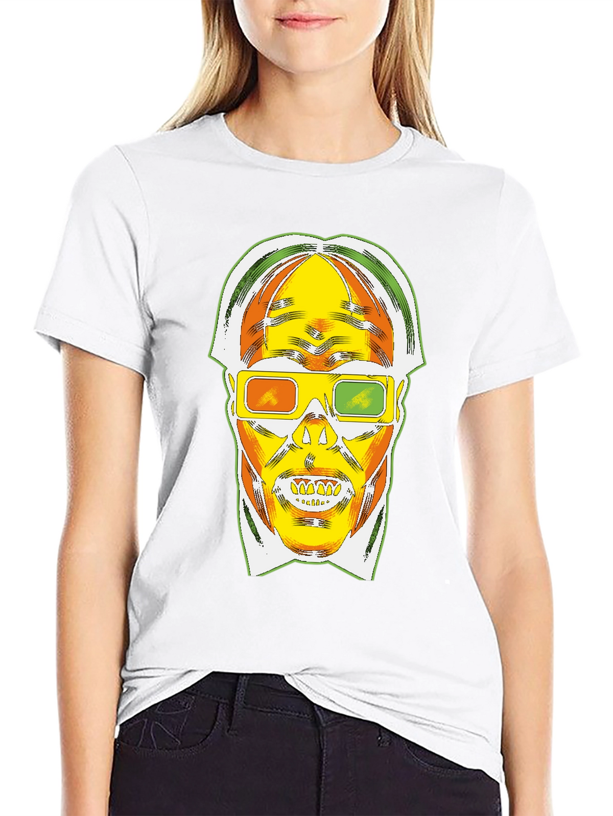 Retro 3D Skull Graphic T-Shirt - Bold Style