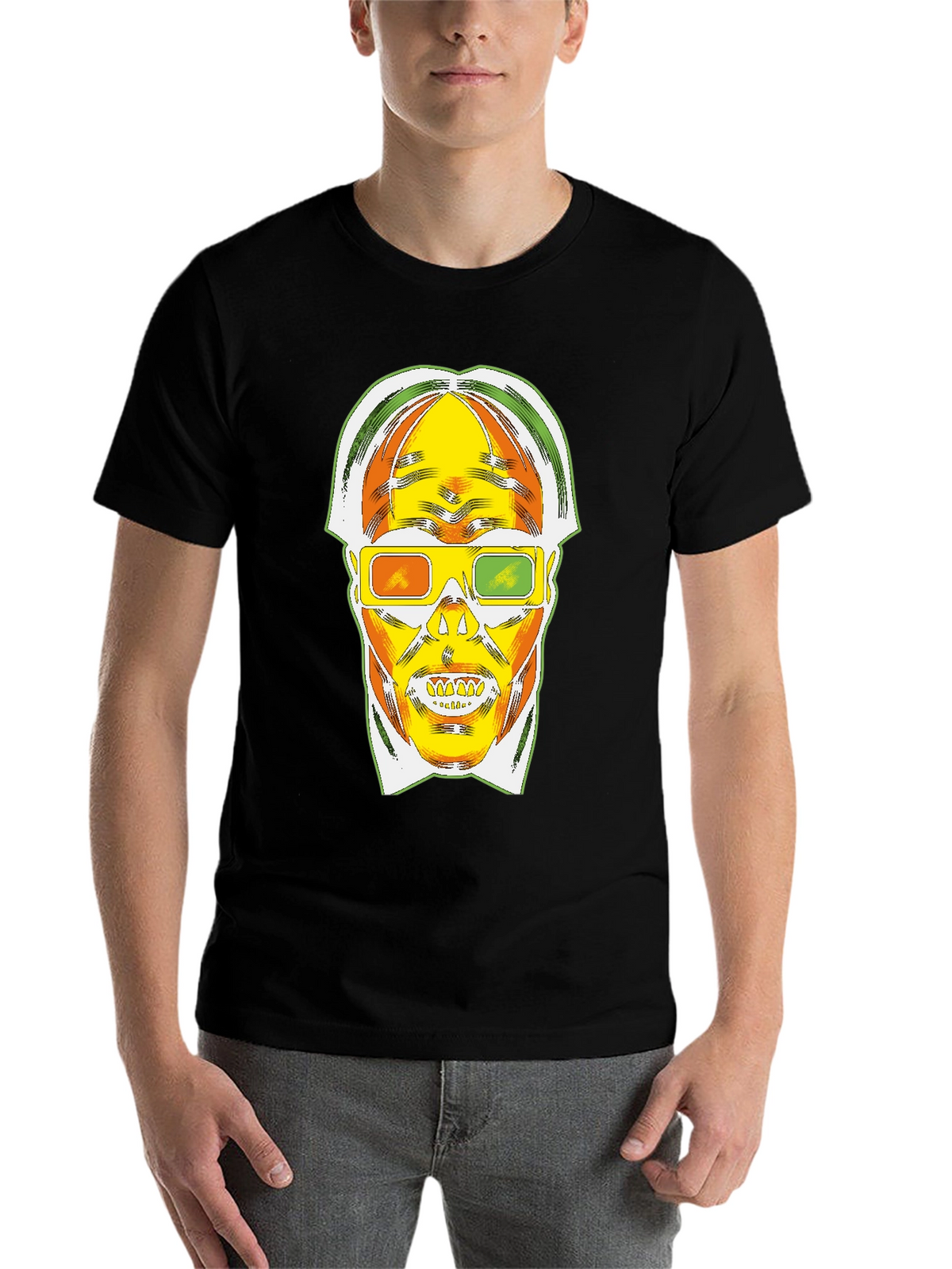 Retro 3D Skull Graphic T-Shirt - Bold Style