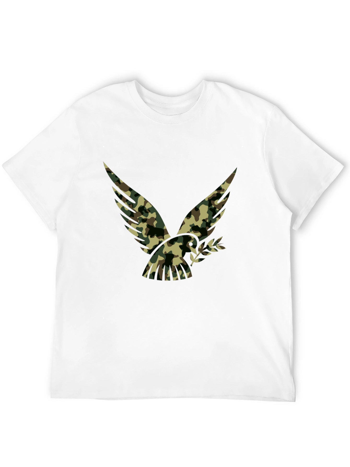 Camouflage Eagle Graphic Black T-Shirt