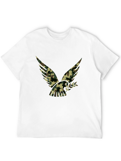 Camouflage Eagle Graphic Black T-Shirt