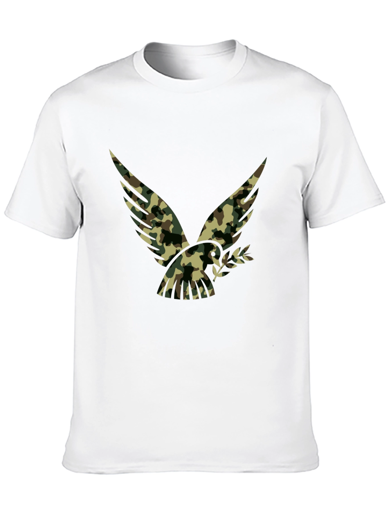 Camouflage Eagle Graphic Black T-Shirt