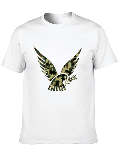 Camouflage Eagle Graphic Black T-Shirt