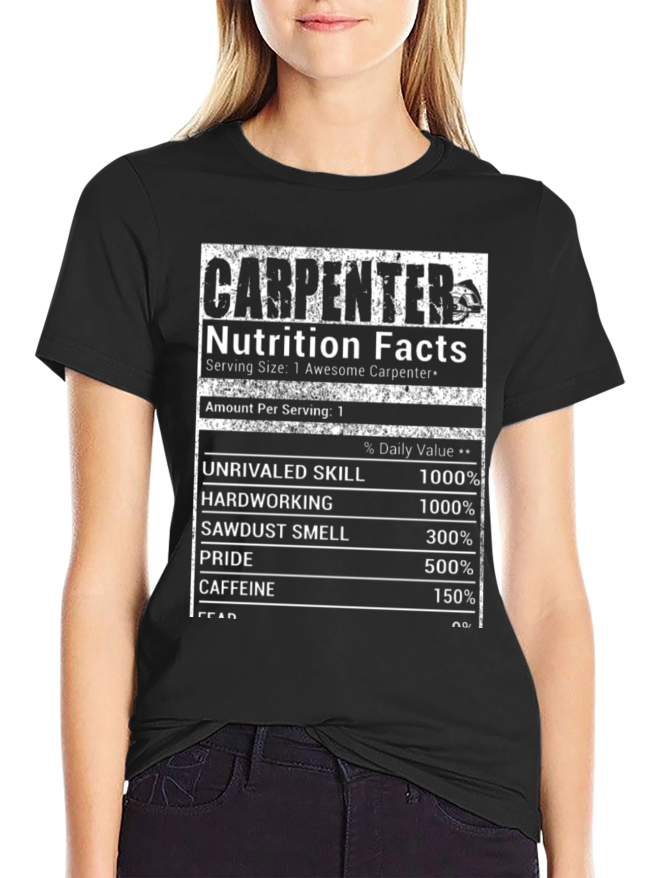 Carpenter Nutrition Facts Black T-Shirt