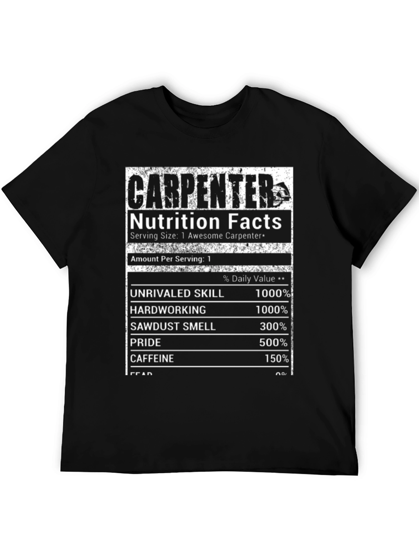 Carpenter Nutrition Facts Black T-Shirt