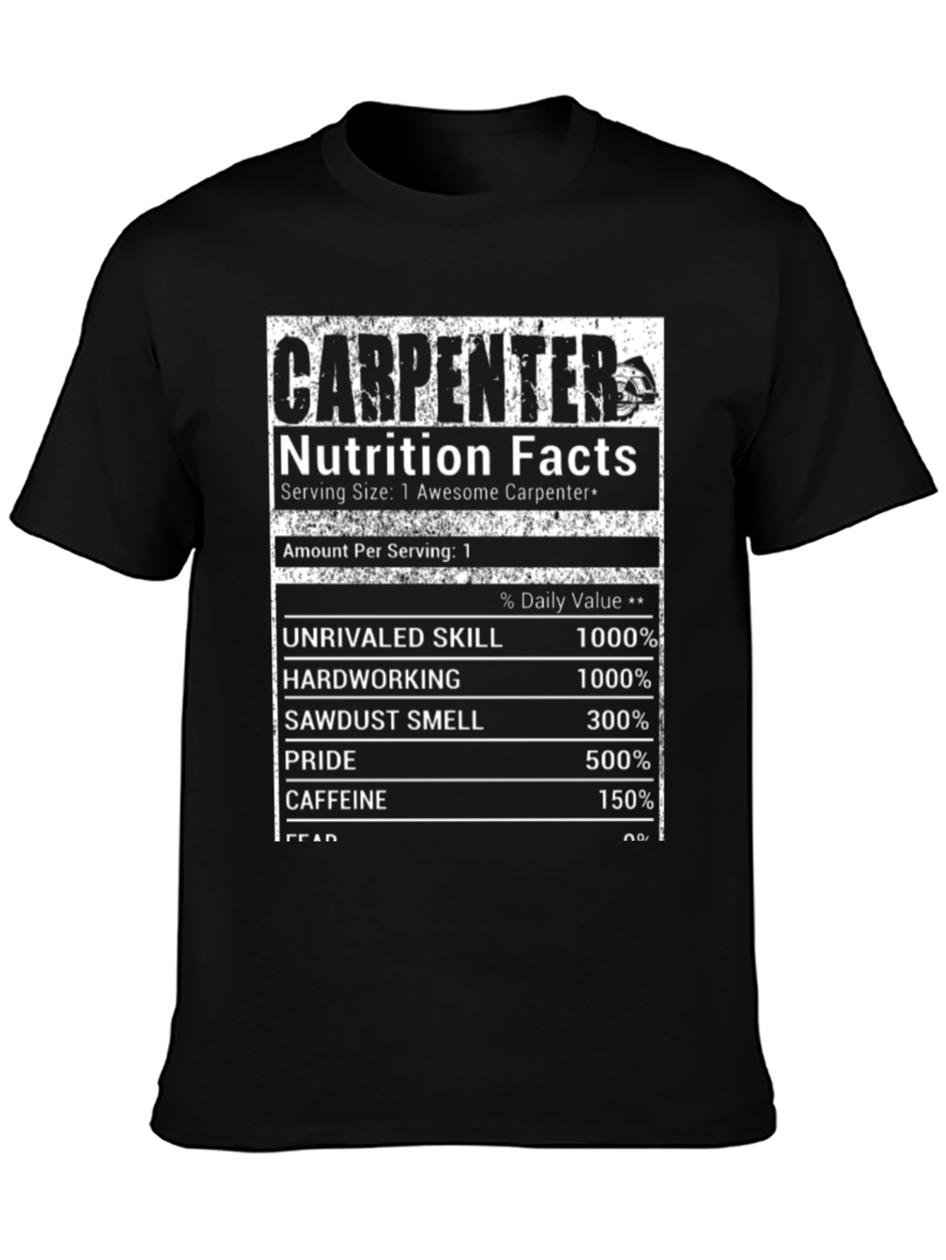 Carpenter Nutrition Facts Black T-Shirt