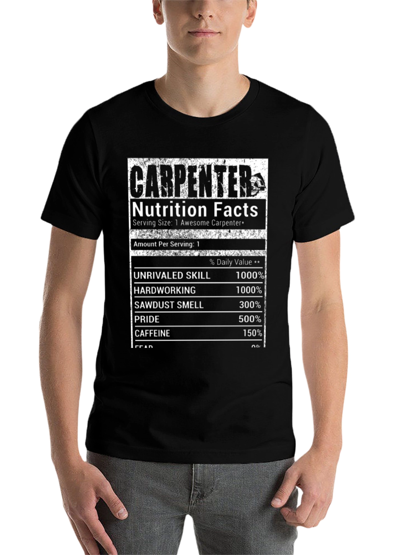 Carpenter Nutrition Facts Black T-Shirt