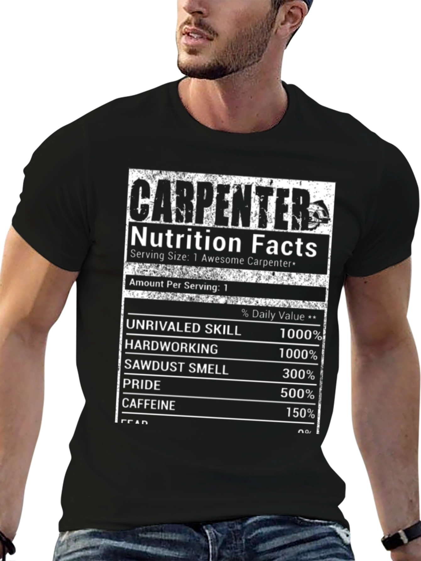 Carpenter Nutrition Facts Black T-Shirt