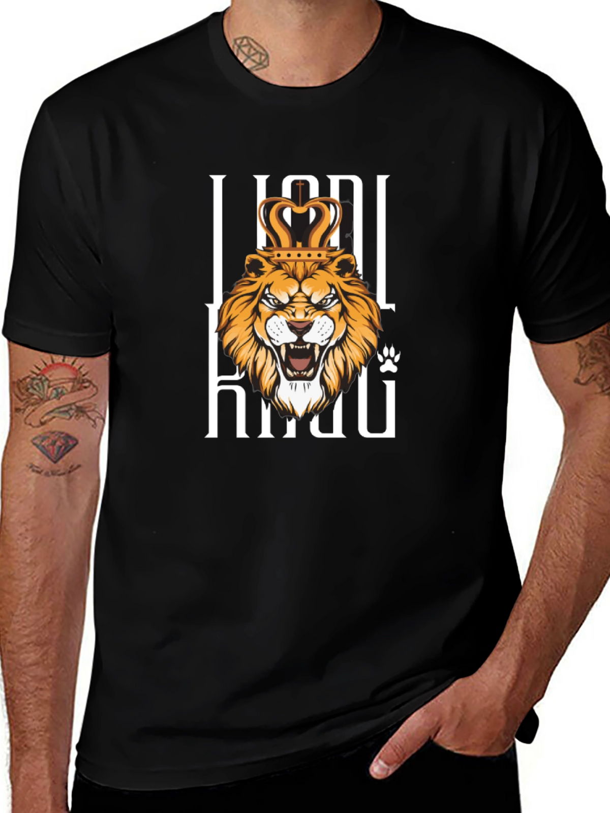 Lion King Graphic Print Black T-Shirt