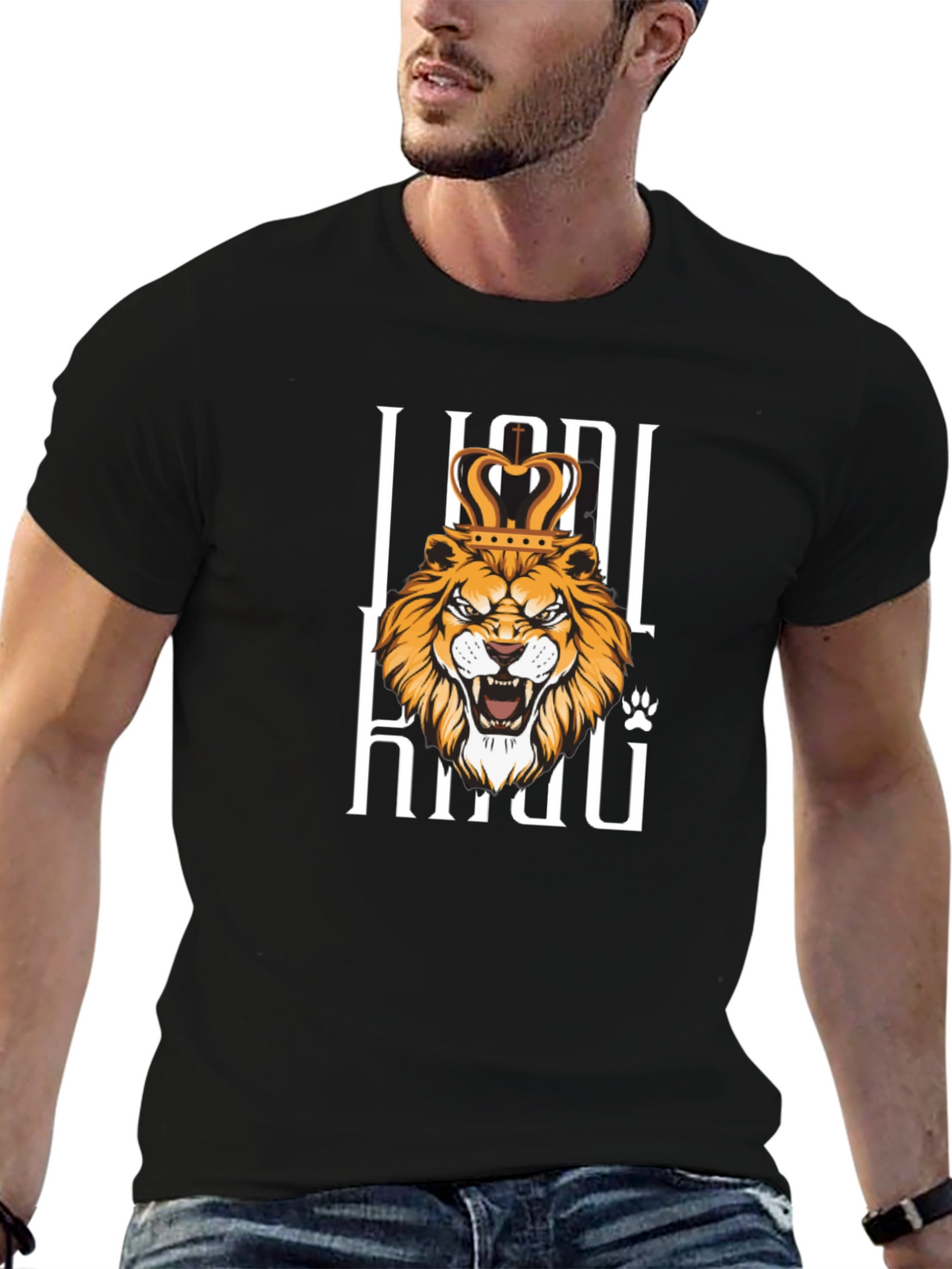 Lion King Graphic Print Black T-Shirt