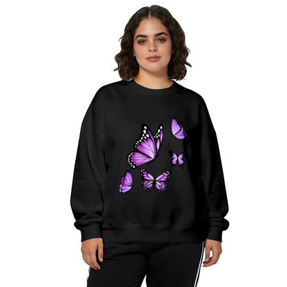 Stunning Purple Monarch Butterflies Art Crewneck Sweatshirt