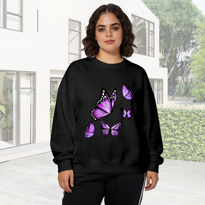 Stunning Purple Monarch Butterflies Art Crewneck Sweatshirt