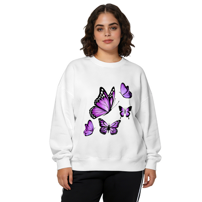 Stunning Purple Monarch Butterflies Art Crewneck Sweatshirt