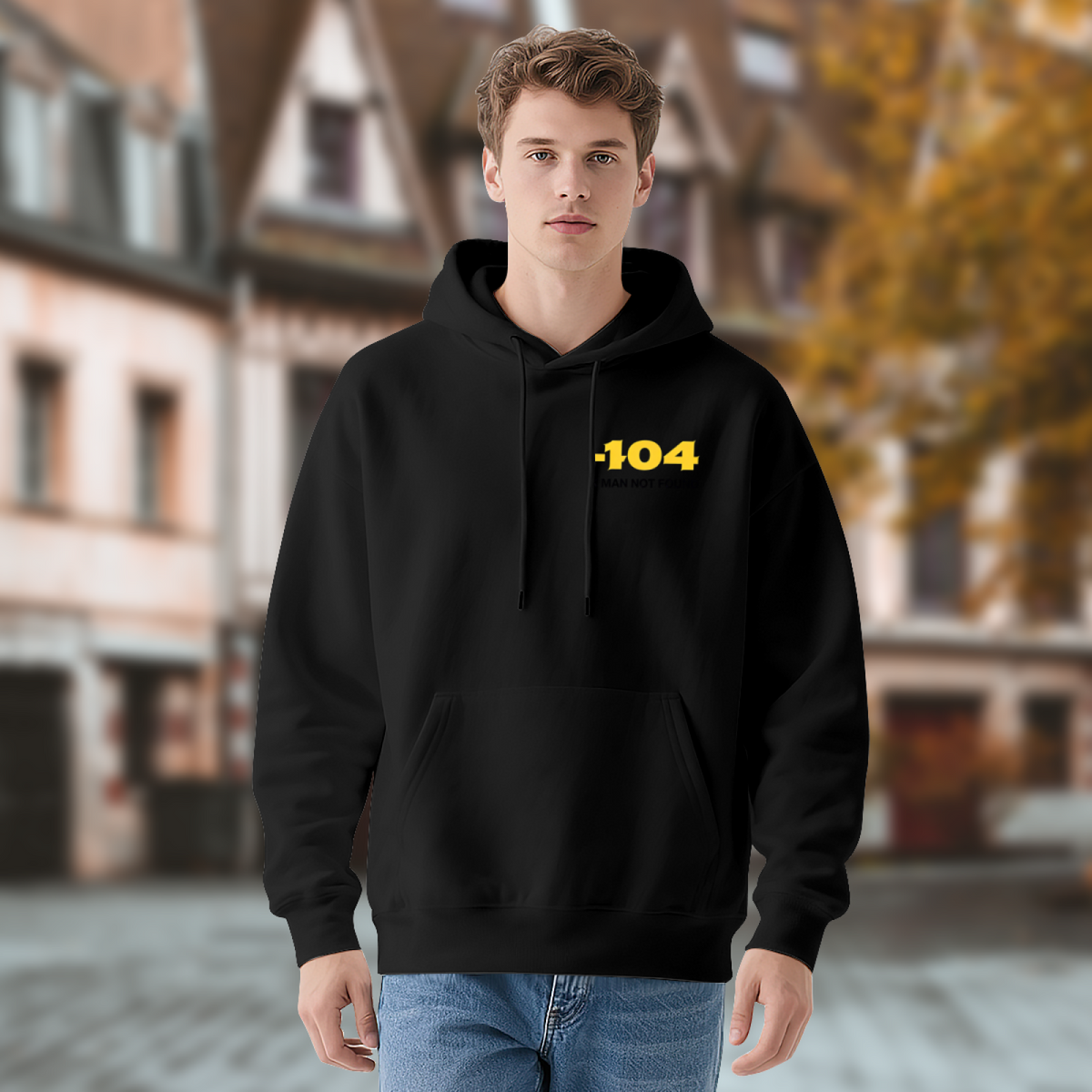 Bold 104 Number Graphic Streetwear Hoodie