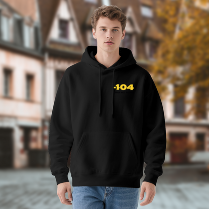 Bold 104 Number Graphic Streetwear Hoodie