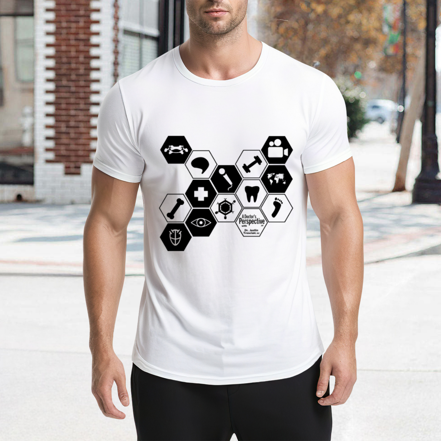 Hexagonal Medical Symbol Graphic Tee for Medical Staff & Students