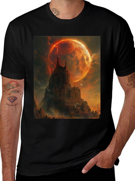 Fantasy Castle Graphic T-Shirt - Mens Black Tee