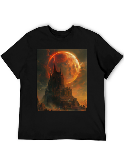 Fantasy Castle Graphic T-Shirt - Mens Black Tee