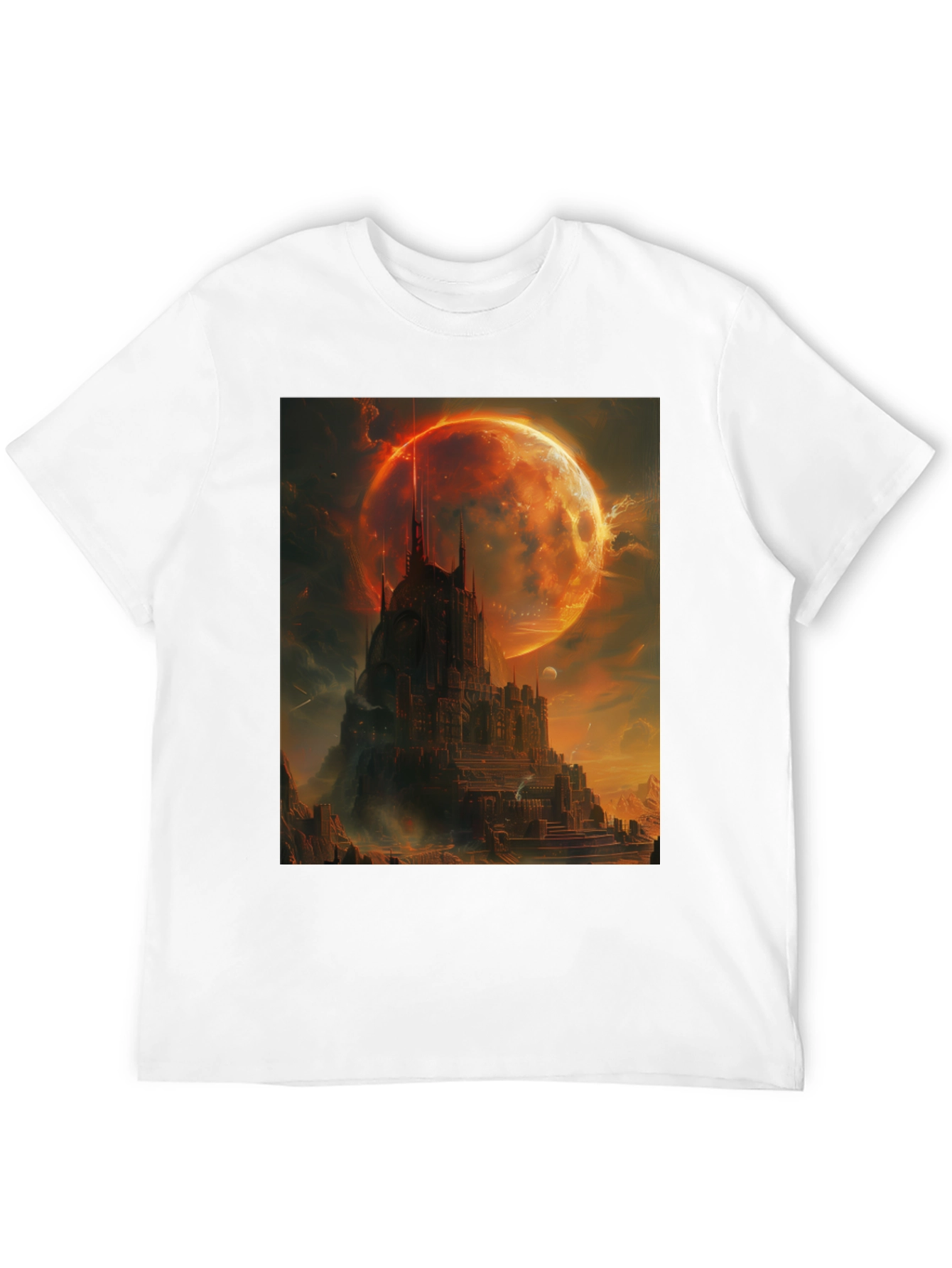 Fantasy Castle Graphic T-Shirt - Mens Black Tee