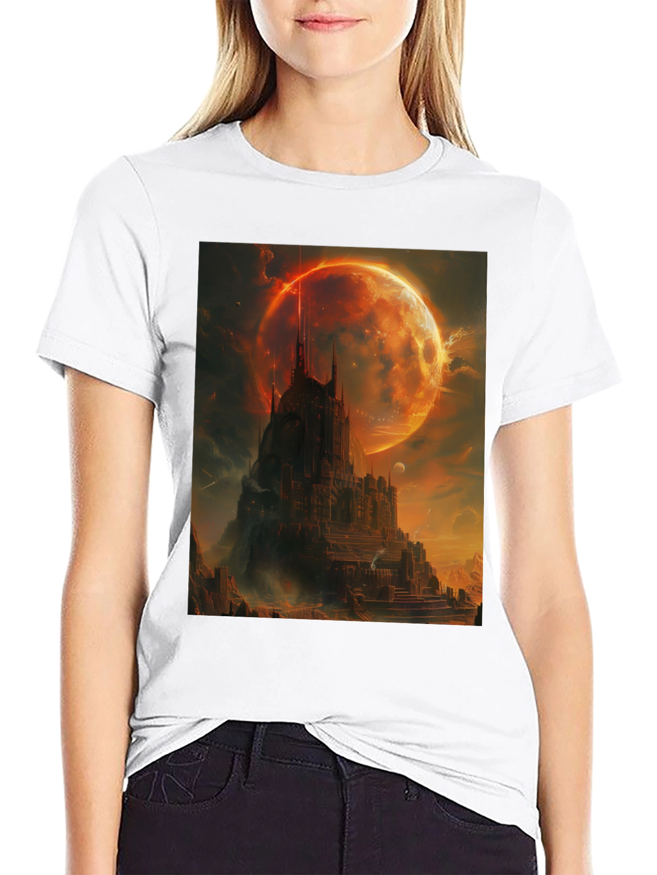 Fantasy Castle Graphic T-Shirt - Mens Black Tee