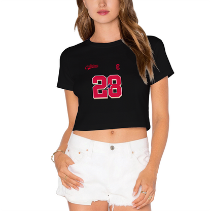 Hot Pink Y2K Sports Crop Top With California Varsity Number 28